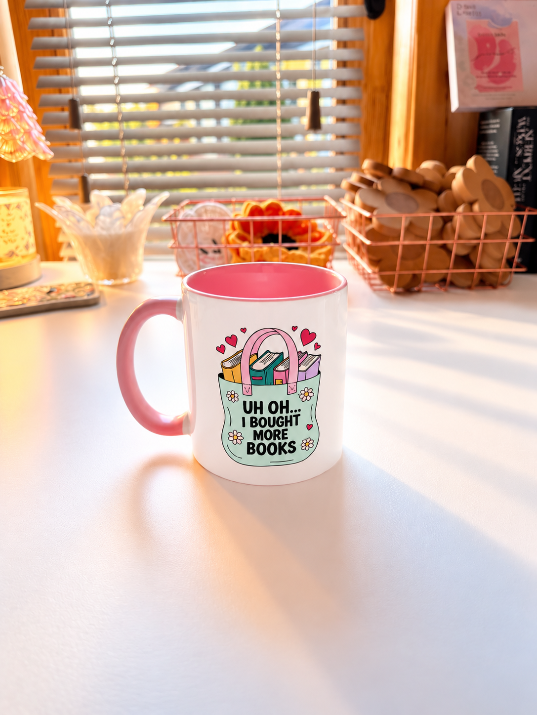 I Bought More Books.. Pink Mug