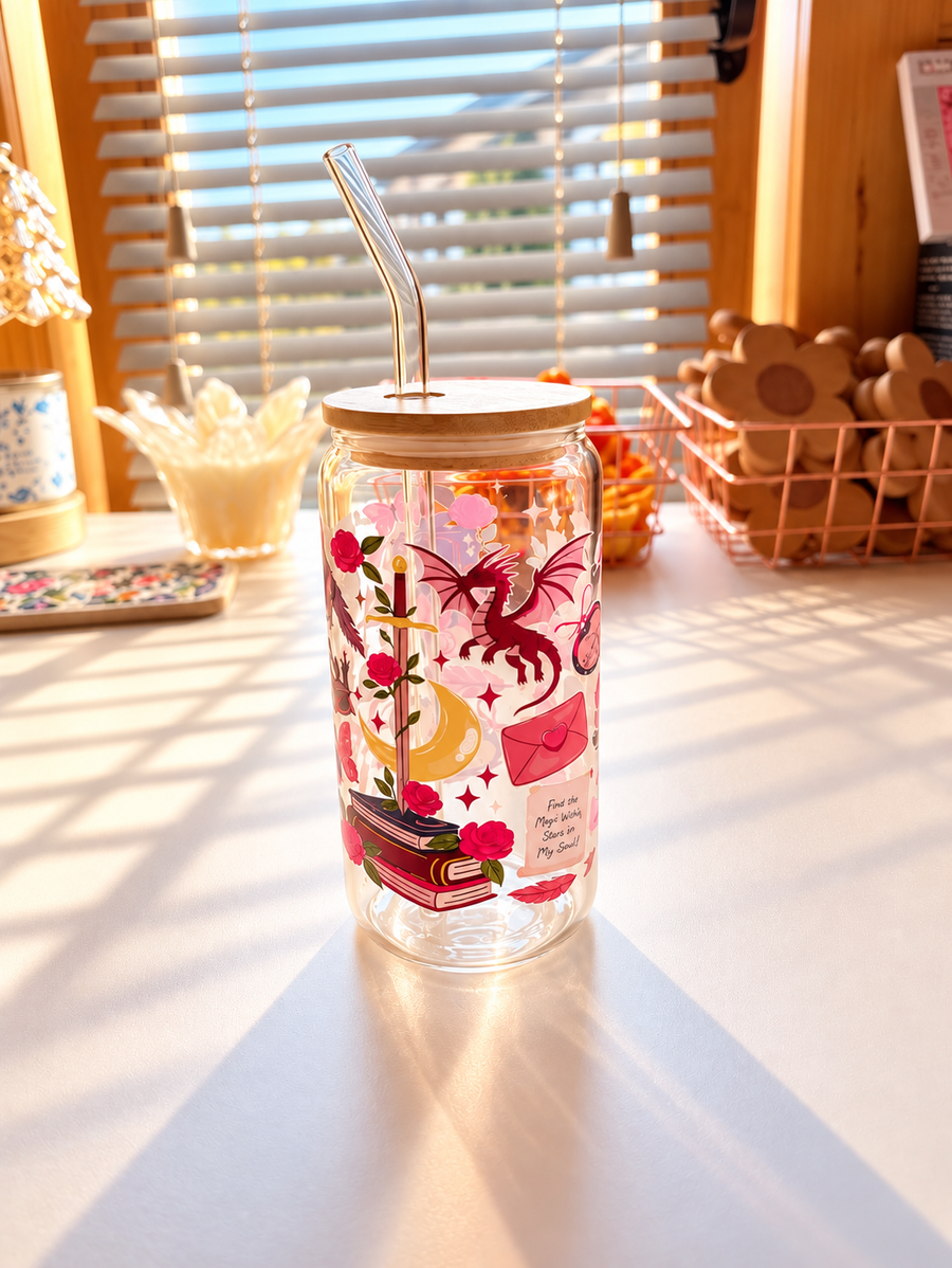 Red Romantasy Glass Cup