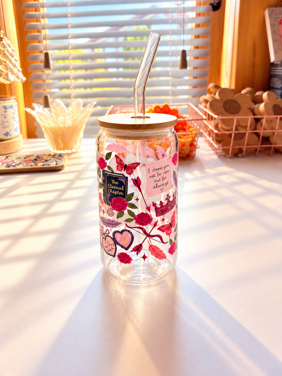 Red Romantasy Glass Cup