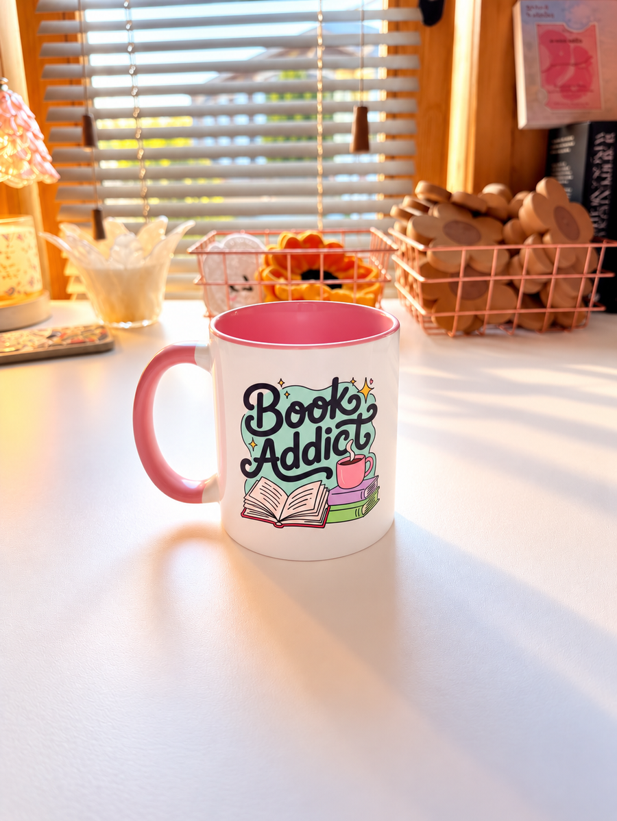 Book Addict Pink Mug
