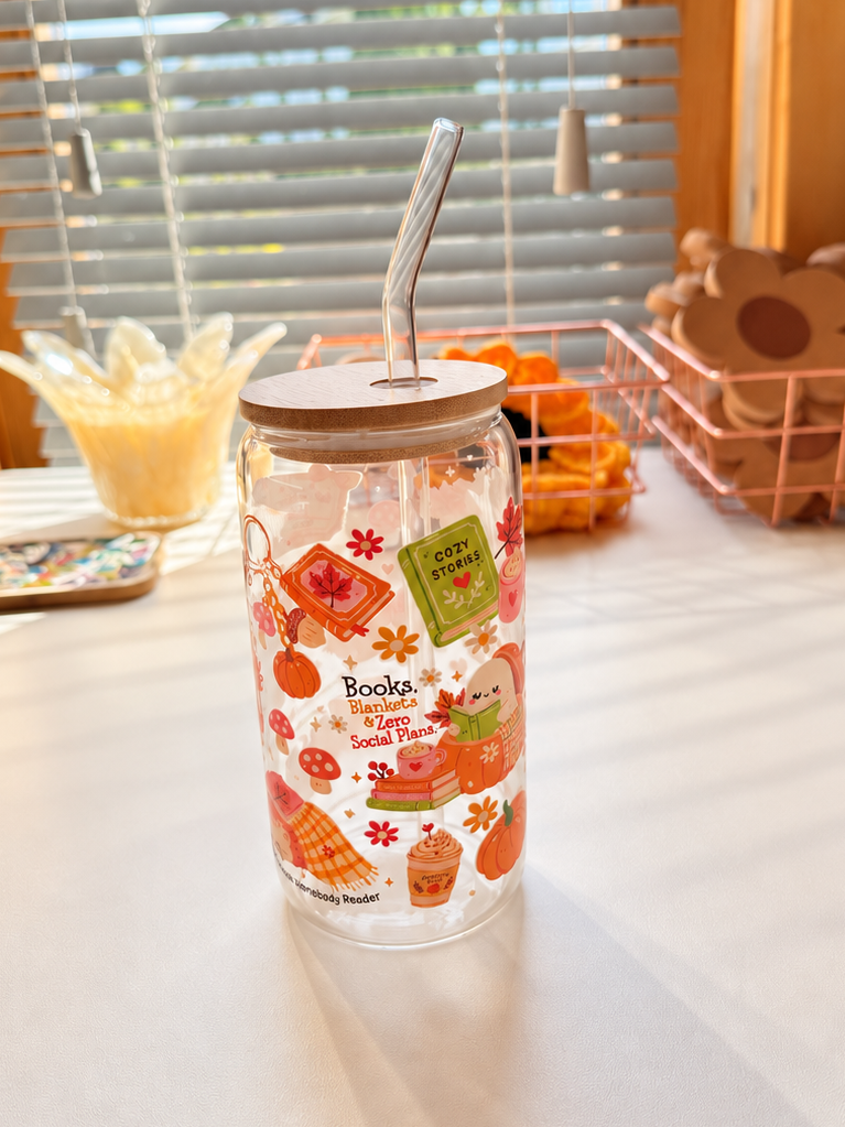 Cozy Chapters Glass Cup